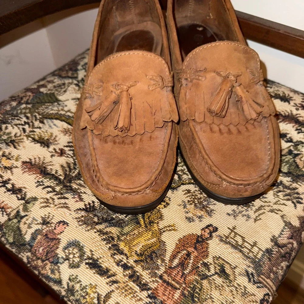 Earth Shoe Manning Men’s Brown Leather Tassel Loafers Size 8D